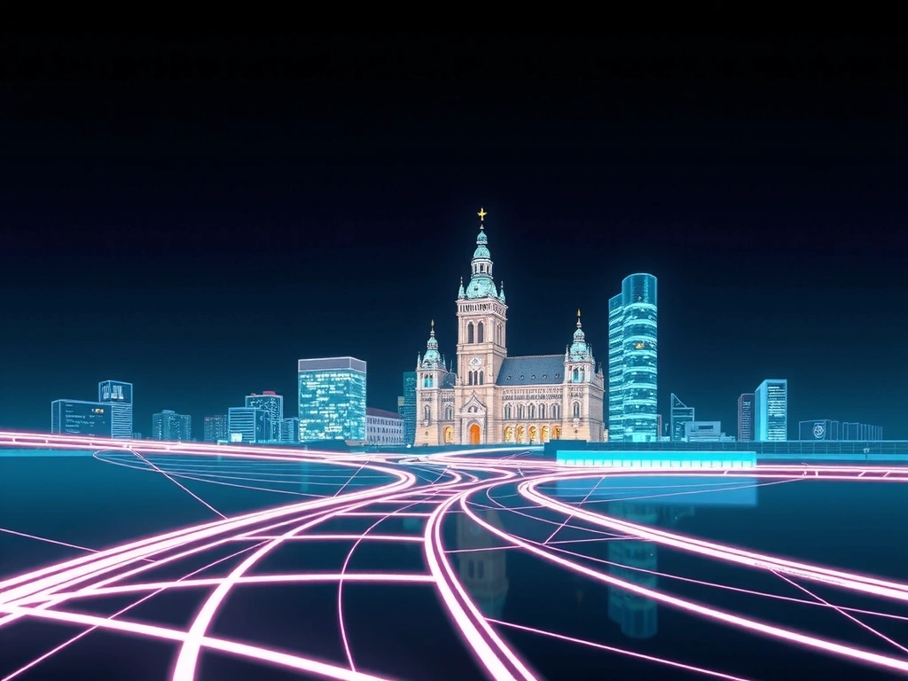 Mapa Krakowa w stylu tech